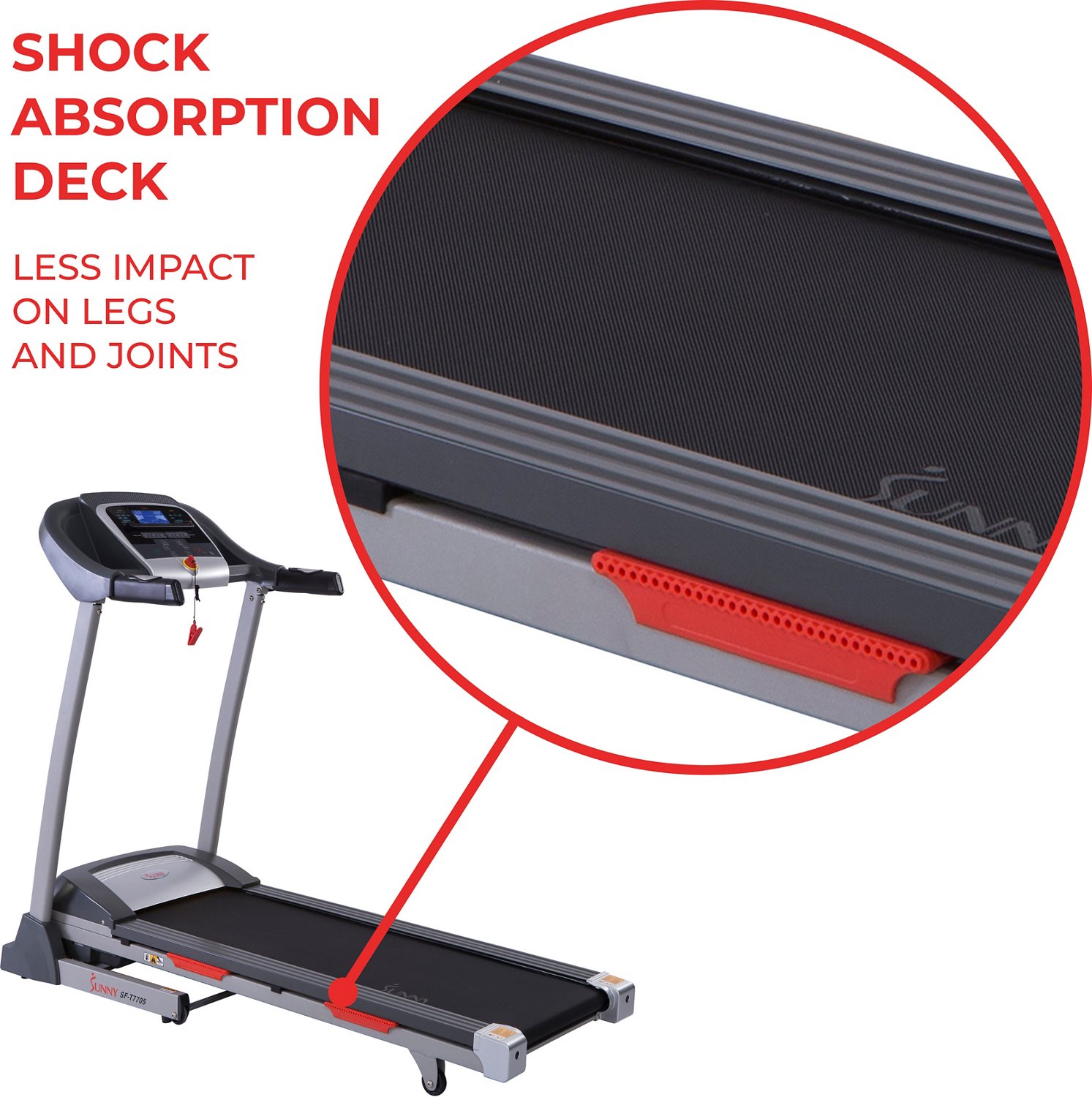 Sunny Health & Fitness SFT7705 Treadmill with Auto Incline Academy