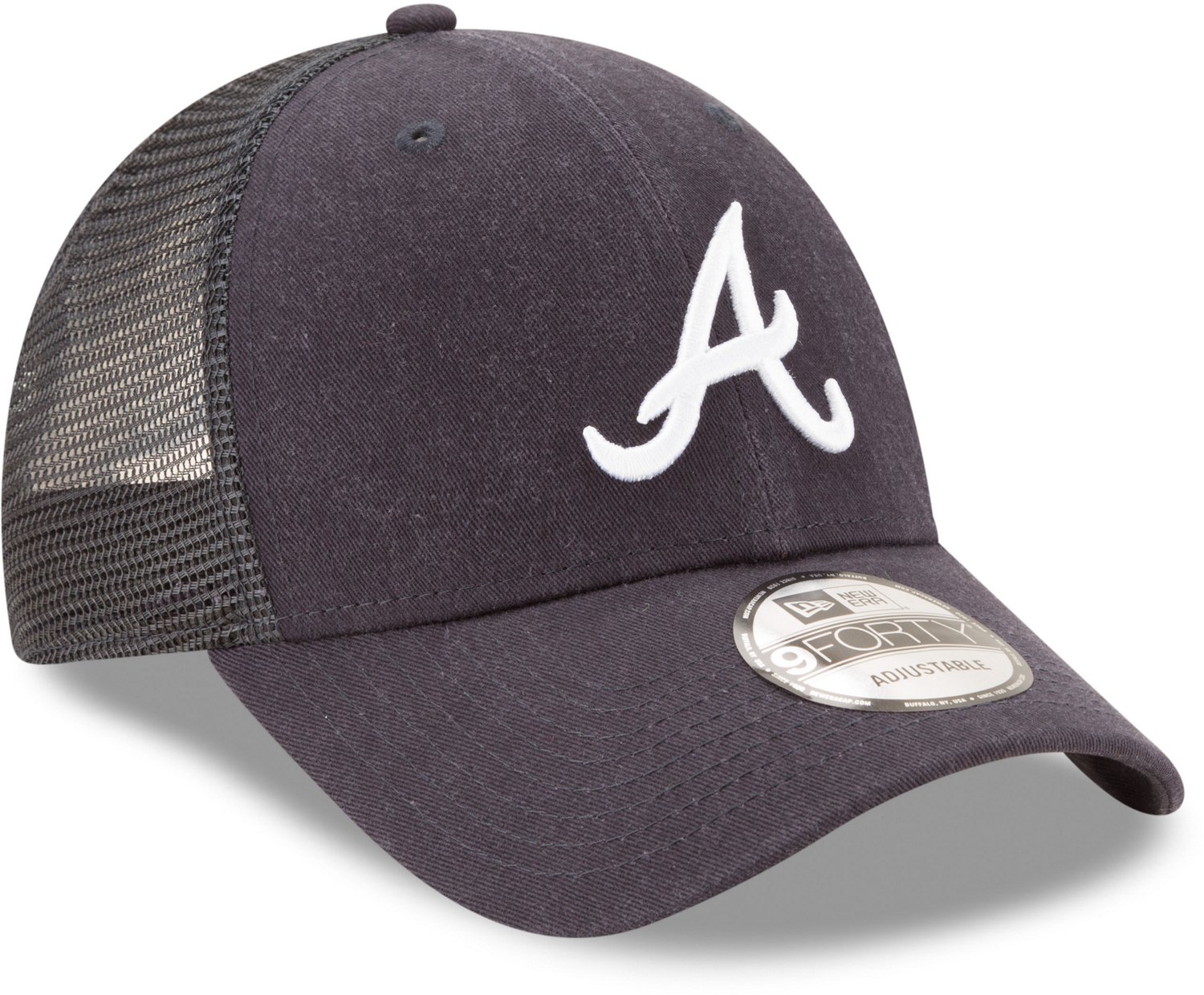 New Era Men's Atlanta Braves Primary 9FORTY Trucker Cap - view number 4