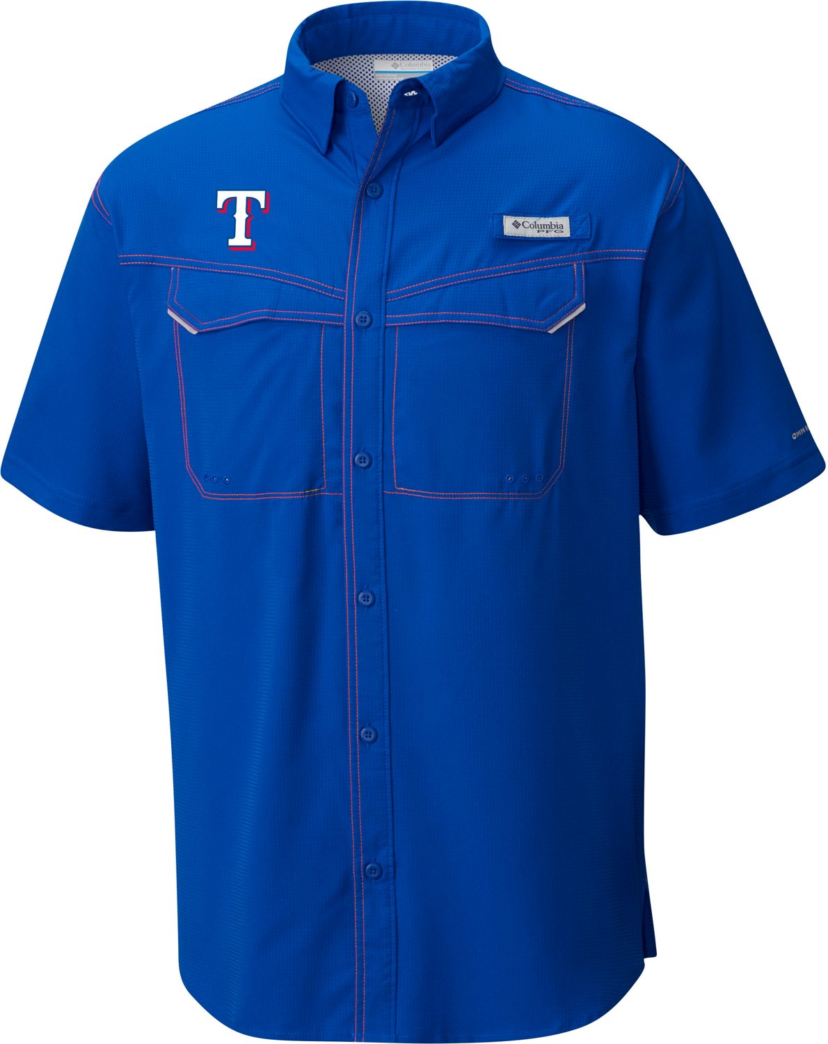 Columbia Sportswear Men's Texas Rangers PFG Low Drag Button Down Shirt