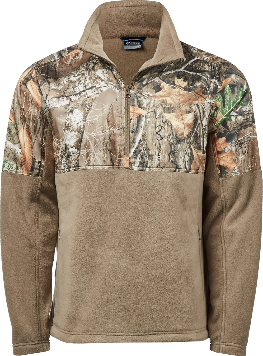 Columbia Sportswear Men's PHG Camo Fleece Overlay 1/4 Zip Pullover