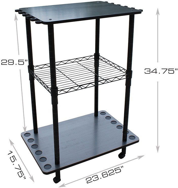 Rush Creek Creations 14 Fishing Rod Rack with 4 Utility Box Storage  Capacity