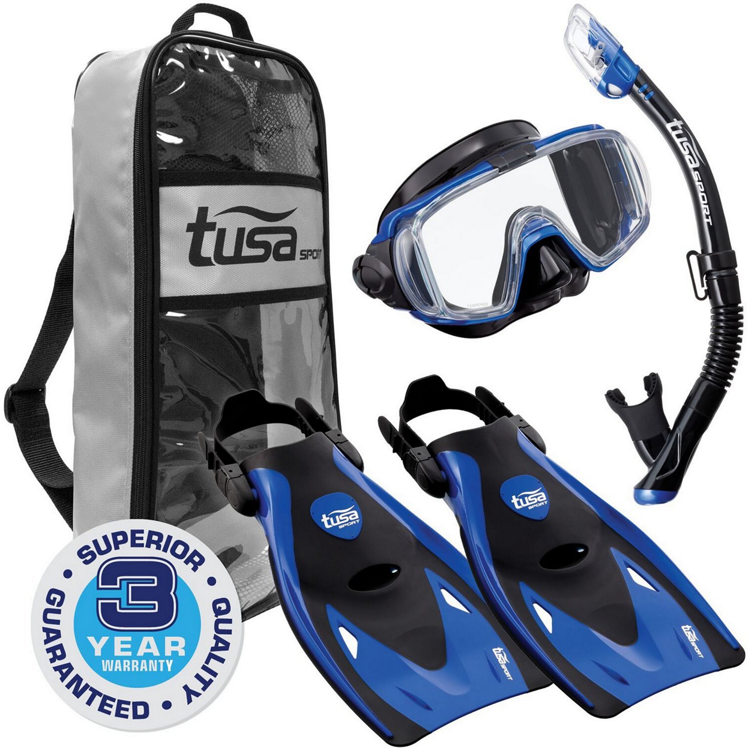 TUSA Adults' Visio Tri-Ex Snorkel Travel Set