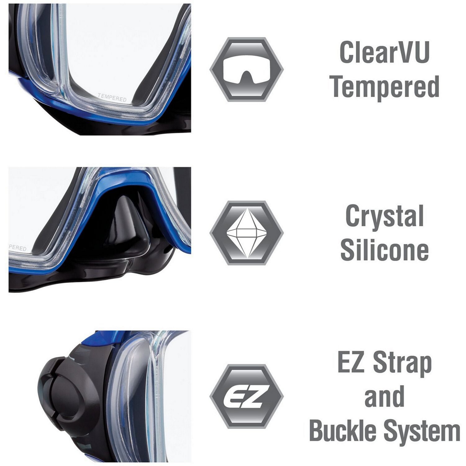 TUSA Adults' Visio Tri-Ex Snorkel Travel Set - view number 3