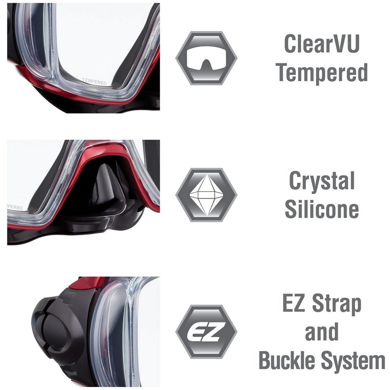 TUSA Adults' Visio Tri-Ex Snorkel Travel Set - view number 4