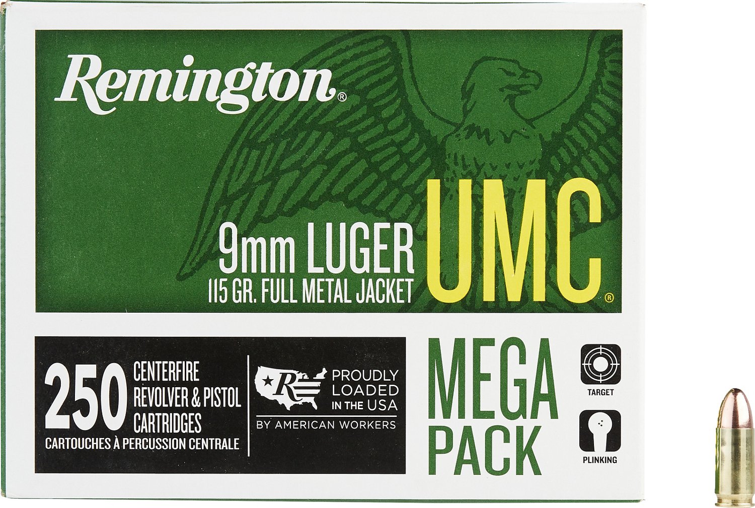 Remington UMC 9mm Luger 115-Grain Full Metal Jacket Centerfire Handgun Ammunition - 250 Rounds                                   - view number 2