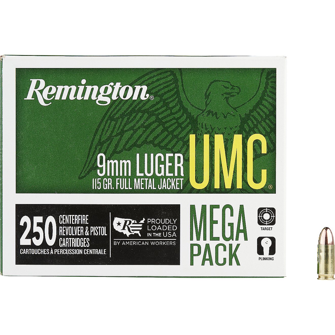 Remington UMC 9mm Luger 115-Grain Full Metal Jacket Centerfire Handgun Ammunition - 250 Rounds                                   - view number 2
