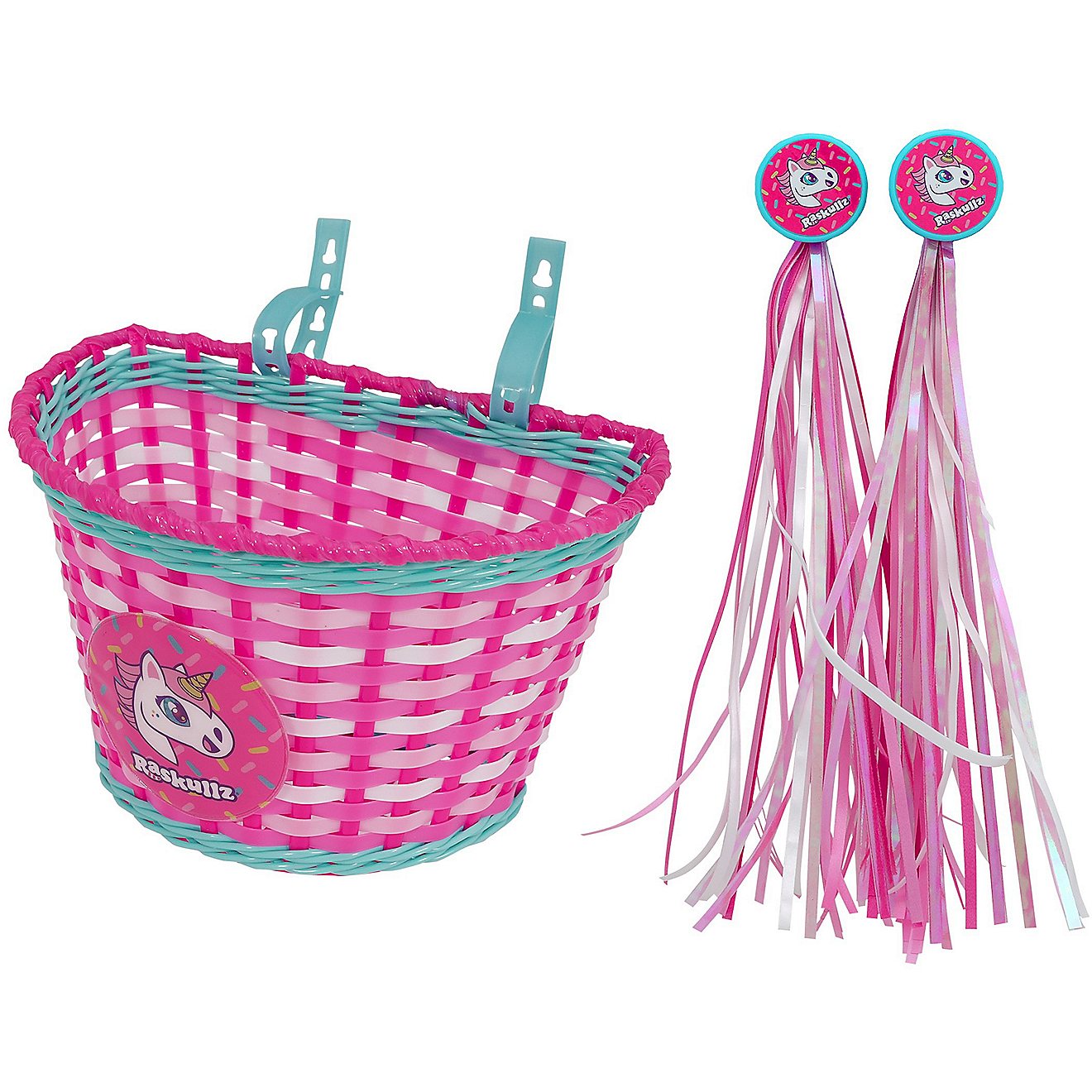 Raskullz Girls' Hearty Gem Bicycle Basket and Streamers                                                                          - view number 1