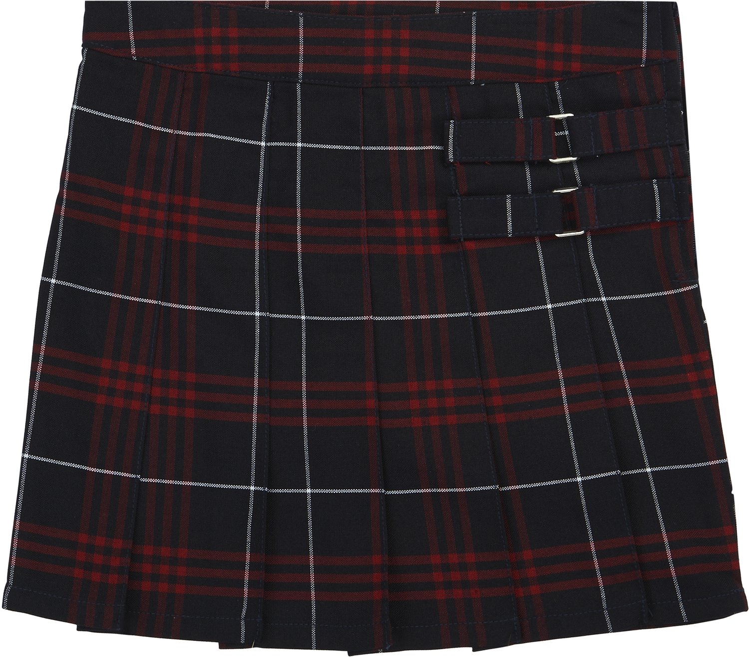 French Toast Pleated Scooter With Square Buckle Belt Girls Khaki