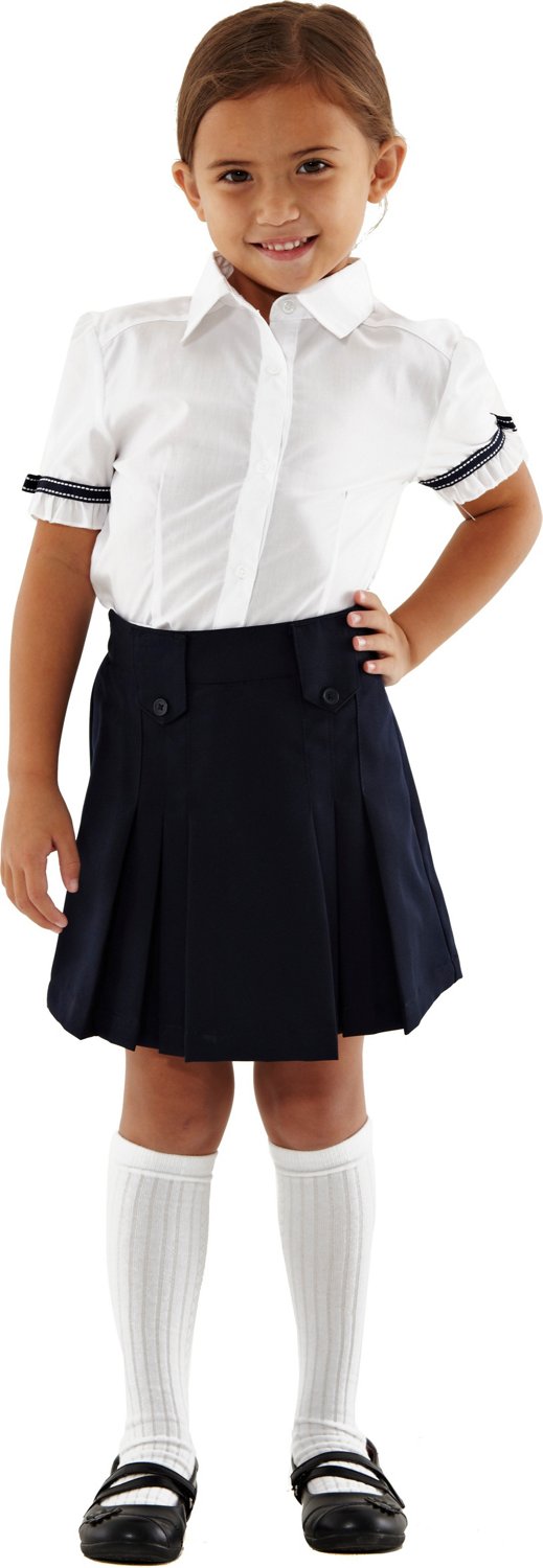 French Toast Girls' Front Pleated Skirt with Tabs | Academy