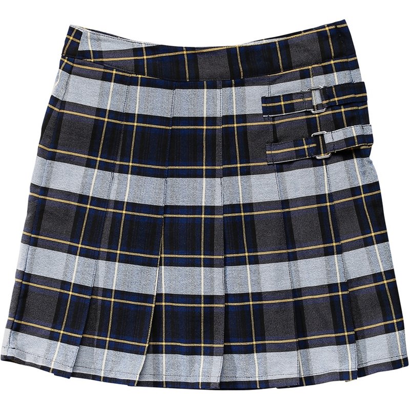 French Toast Girls' Plaid 2-Tab Uniform Scooter Blue/Gold, 18 Plus - Uniform Accessories at Academy Sports