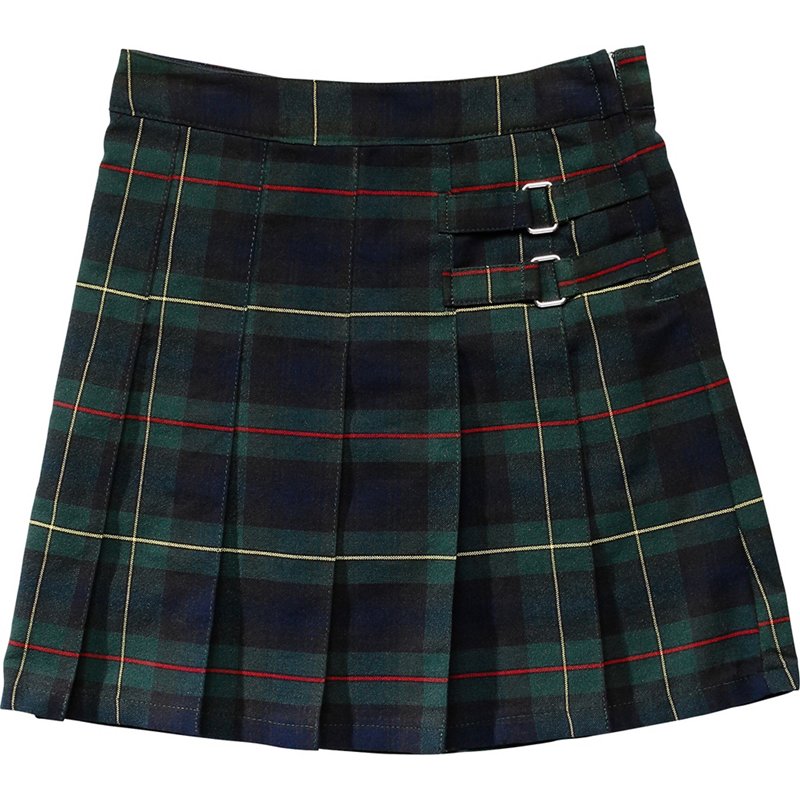 French Toast Girls' Plaid 2-Tab Uniform Scooter Green Dark/Gold, 20 Plus - Uniform Accessories at Academy Sports