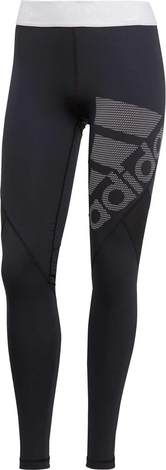 adidas Women's Alphaskin Sport Logo Solid Long Tights