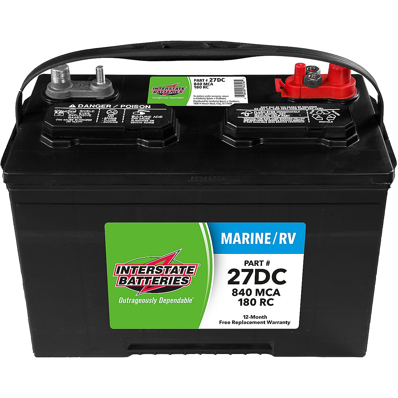 Interstate Batteries Deep Cycle 840 Marine Cranking Amp Battery                                                                  - view number 1