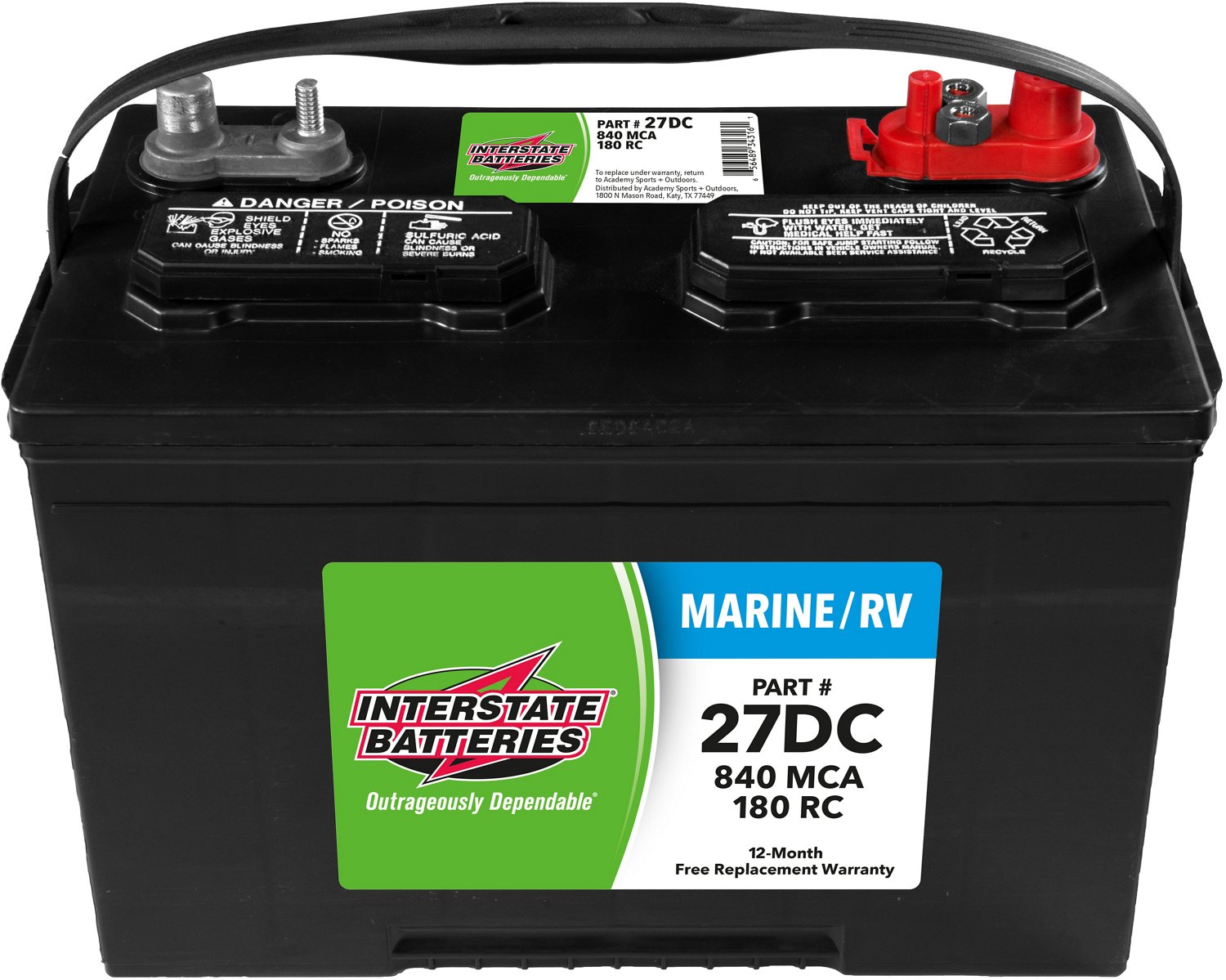 Interstate Batteries Deep Cycle 840 Marine Cranking Amp Battery