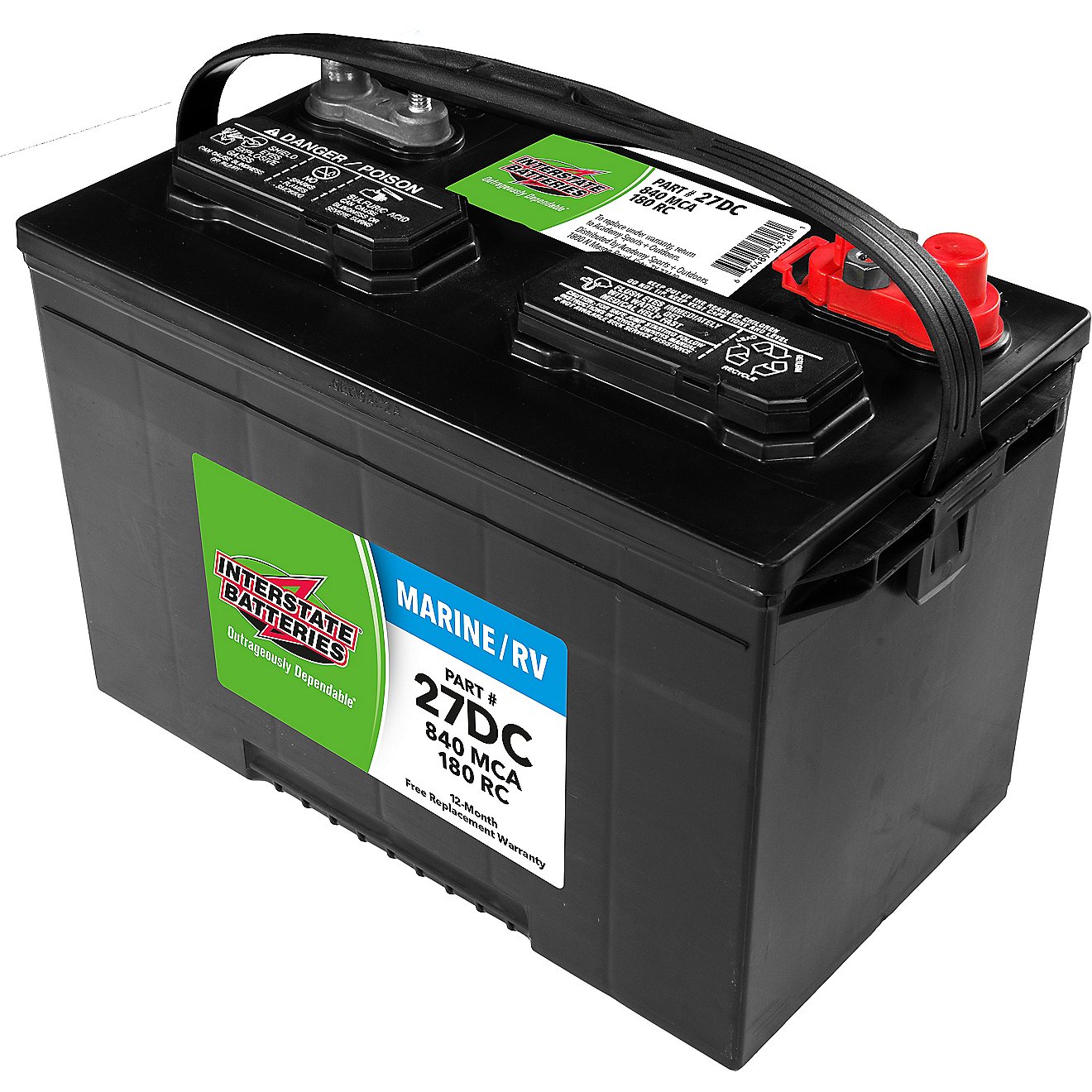 Interstate Batteries Deep Cycle 840 Marine Cranking Amp Battery                                                                  - view number 2