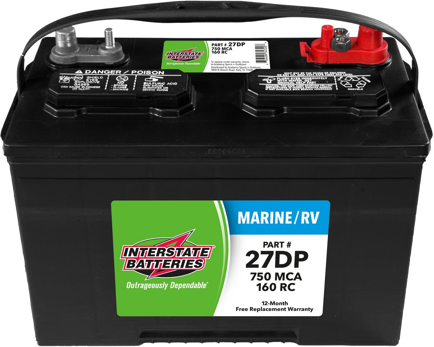 Interstate Batteries 750 Marine Cranking Amp Cranking Amp Dual Purpose Battery                                                   - view number 1 selected
