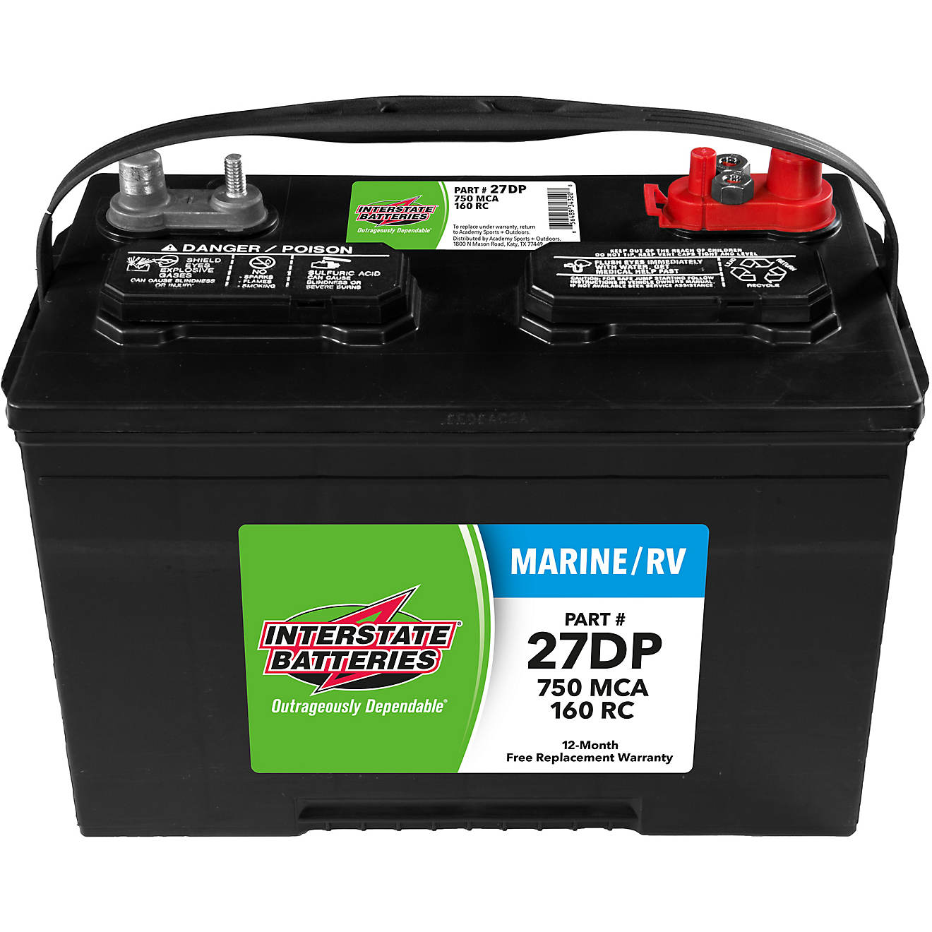 Interstate Batteries 750 Marine Cranking Amp Cranking Amp Dual Purpose Battery                                                   - view number 1