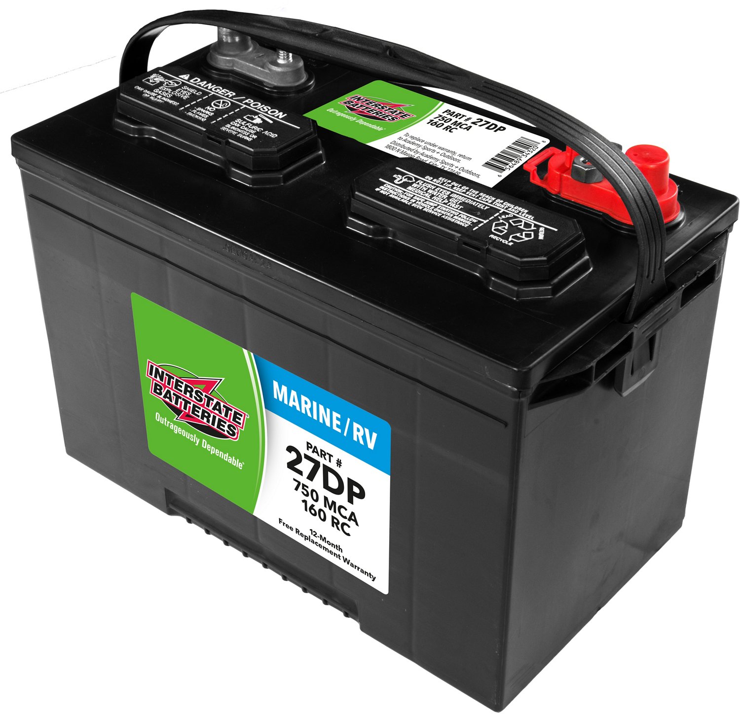 Interstate Batteries 750 Marine Cranking Amp Cranking Amp Dual Purpose Battery                                                   - view number 2