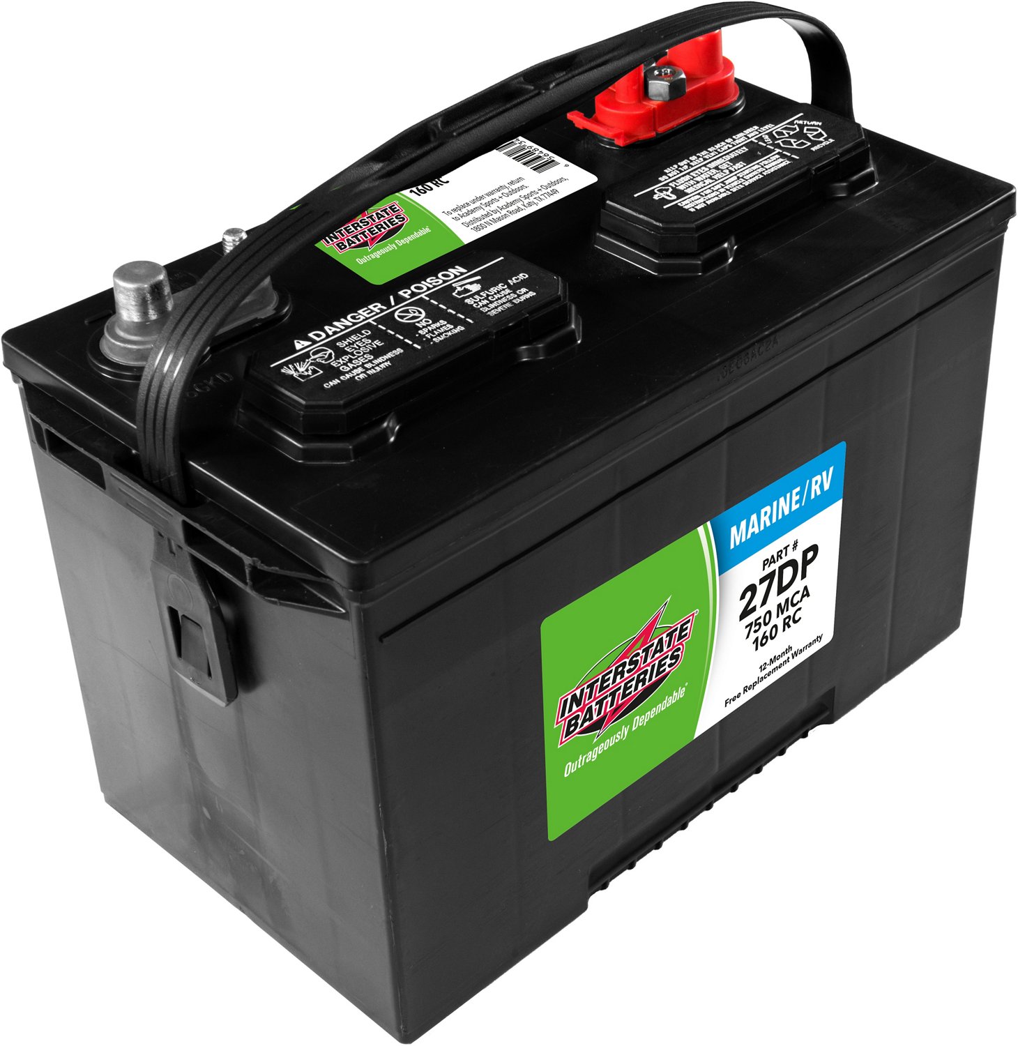 Interstate Batteries 750 Marine Cranking Amp Cranking Amp Dual Purpose Battery                                                   - view number 3