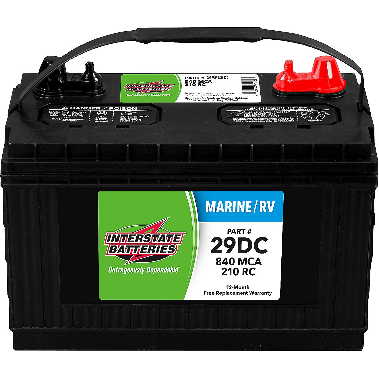 Interstate Batteries Deep Cycle Group 29/840 Marine Cranking Amp Battery                                                         - view number 1