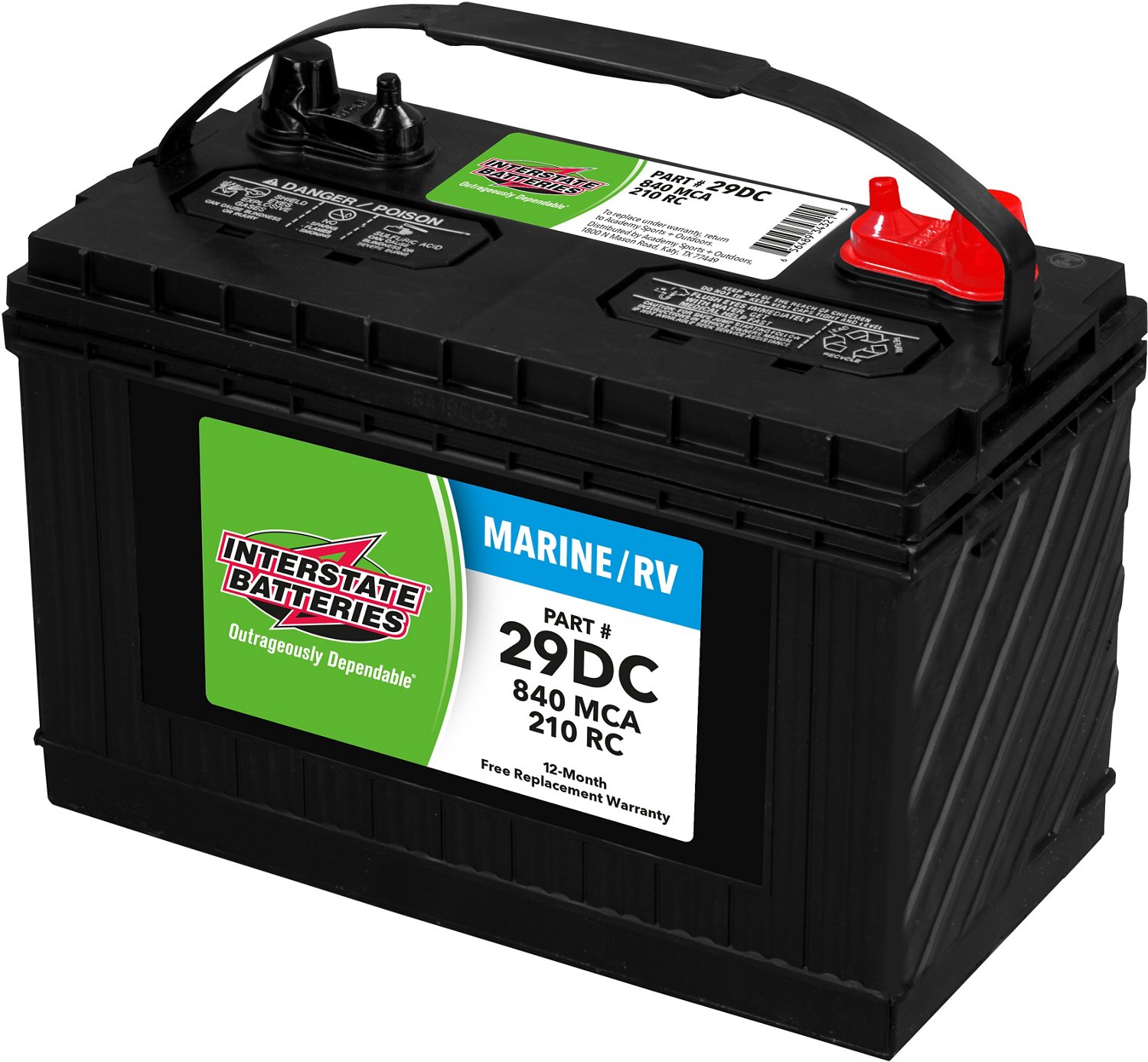 Interstate Batteries Deep Cycle Group 29/840 Marine Cranking Amp Battery                                                         - view number 2