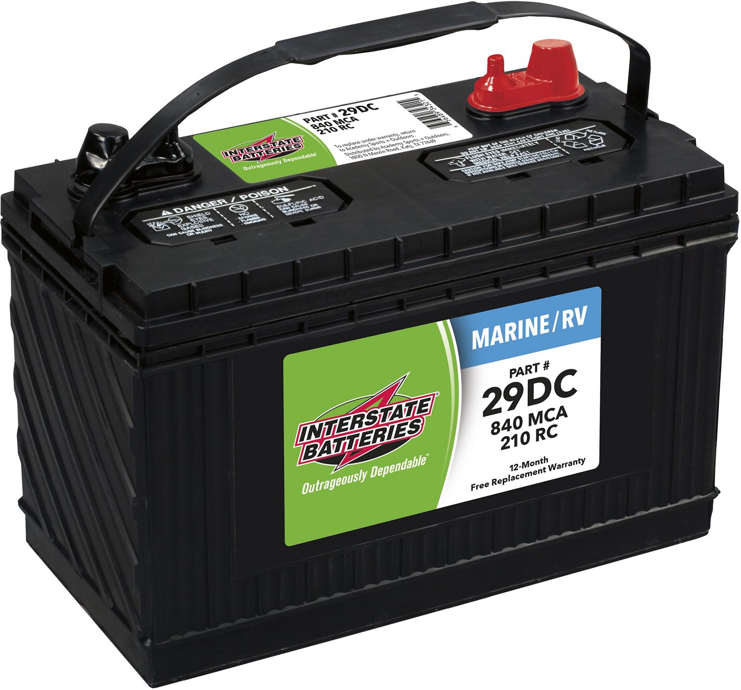 Interstate Batteries Deep Cycle Group 29/840 Marine Cranking Amp Battery                                                         - view number 3