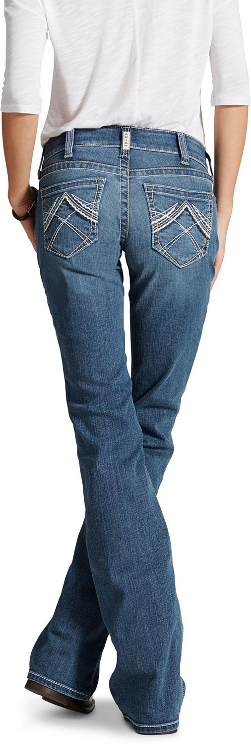 Ariat Women's R.E.A.L. Mid Rise Whipstitch Boot Cut Jeans - view number 2