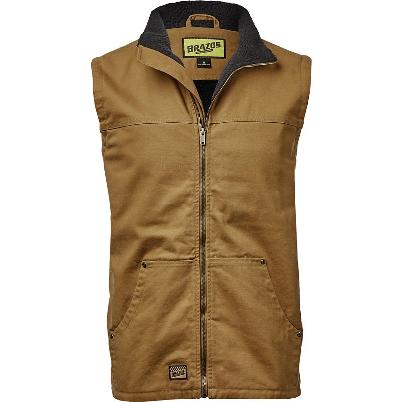 Brazos Men's Gate Keeper Full Zip Vest Brown, Large - Men's Work Jackets at Academy Sports product image