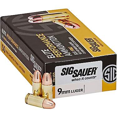 SIG SAUER Elite Performance Ball 9mm Luger 124-Grain Centerfire Handgun Ammunition