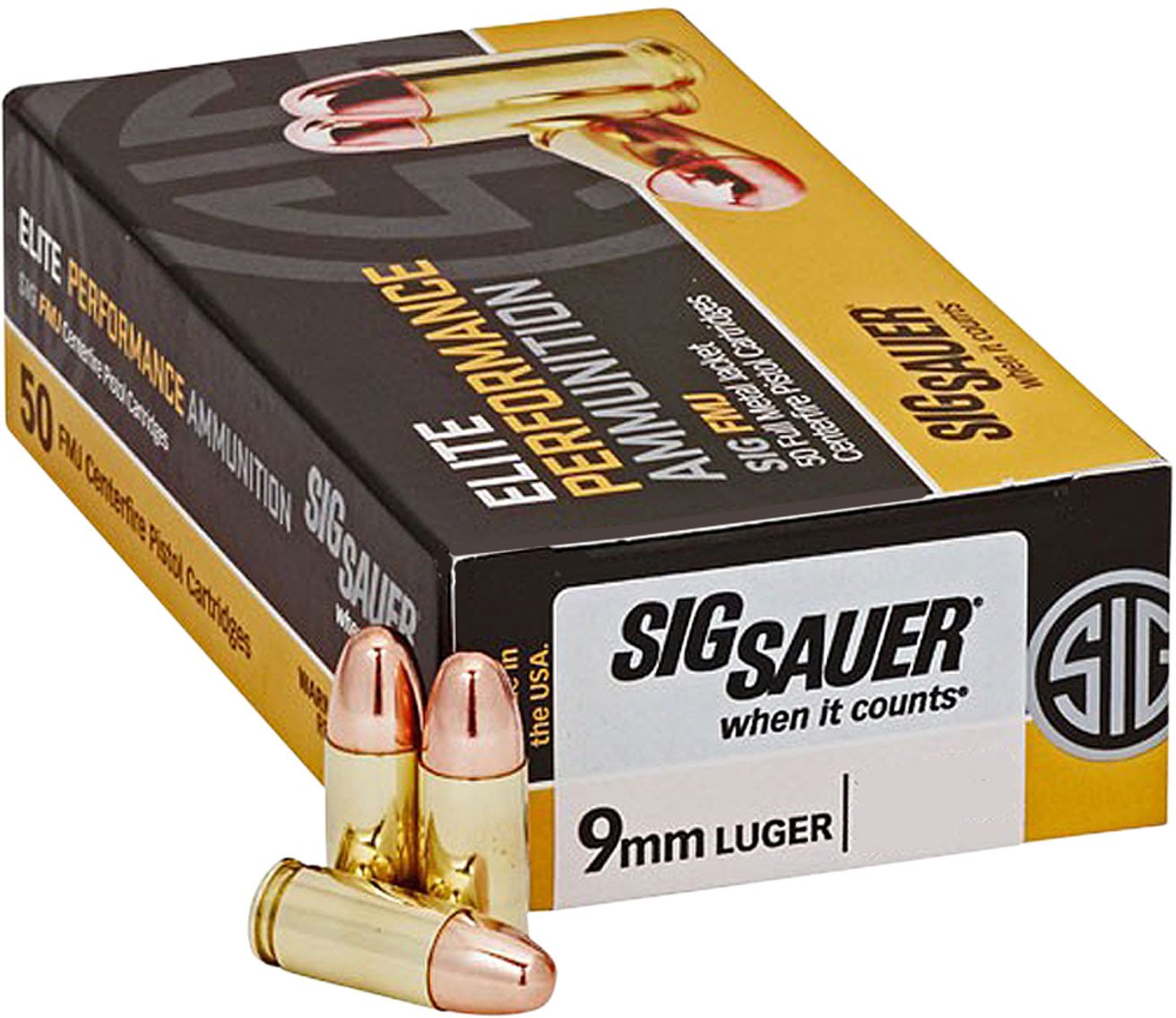 SIG SAUER Elite Ball 9mm Luger 147-Grain Centerfire Handgun Ammunition                                                           - view number 1