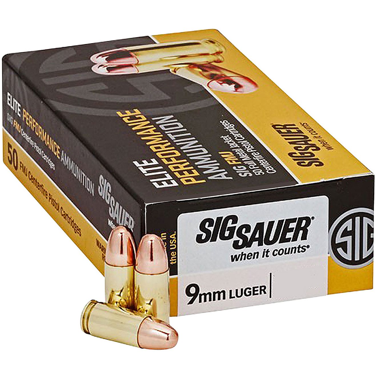 SIG SAUER Elite Ball 9mm Luger 147-Grain Centerfire Handgun Ammunition                                                           - view number 1