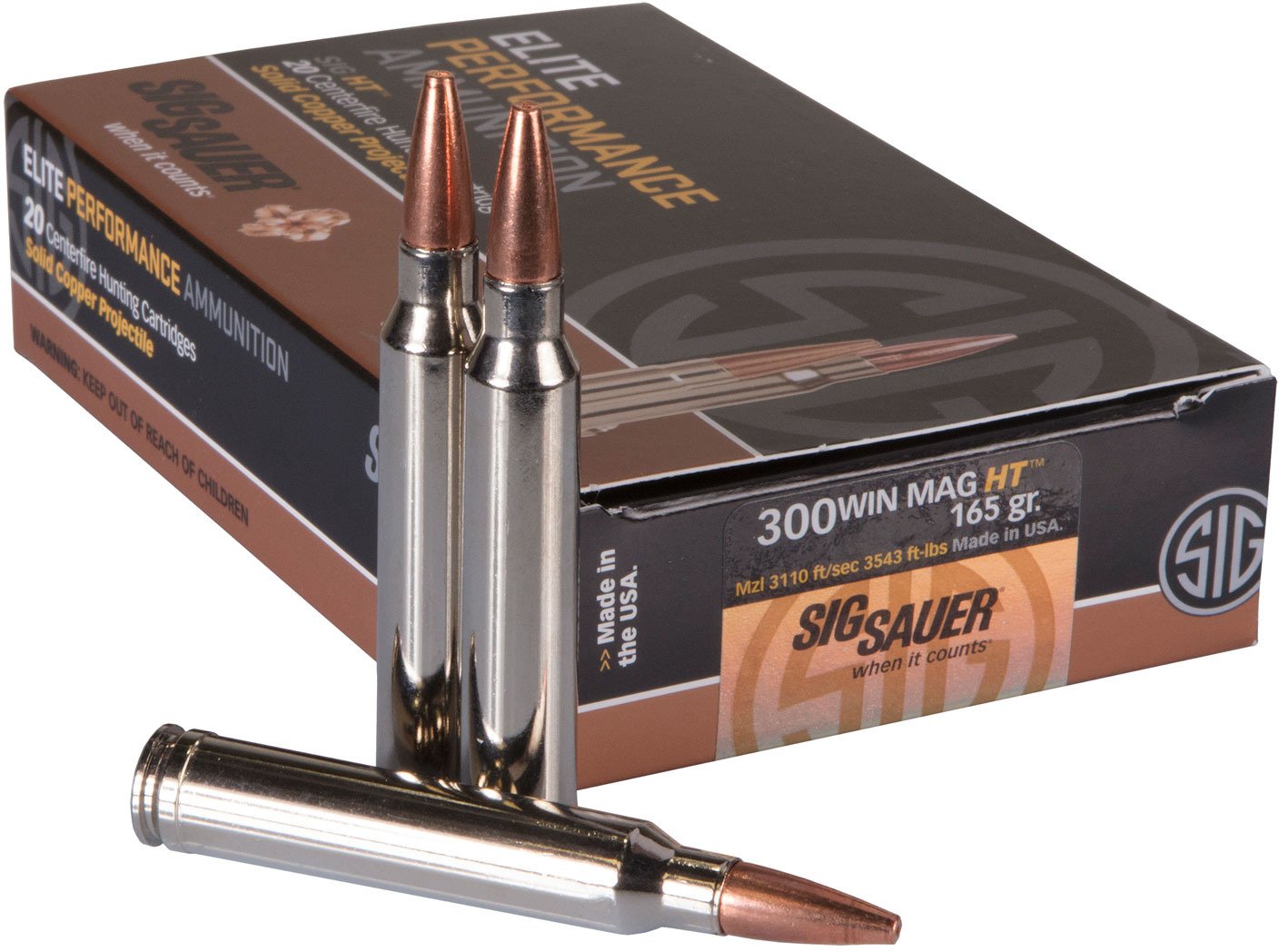 SIG SAUER Elite Hunting HT .300 Winchester 165-Grain Centerfire Rifle Ammunition