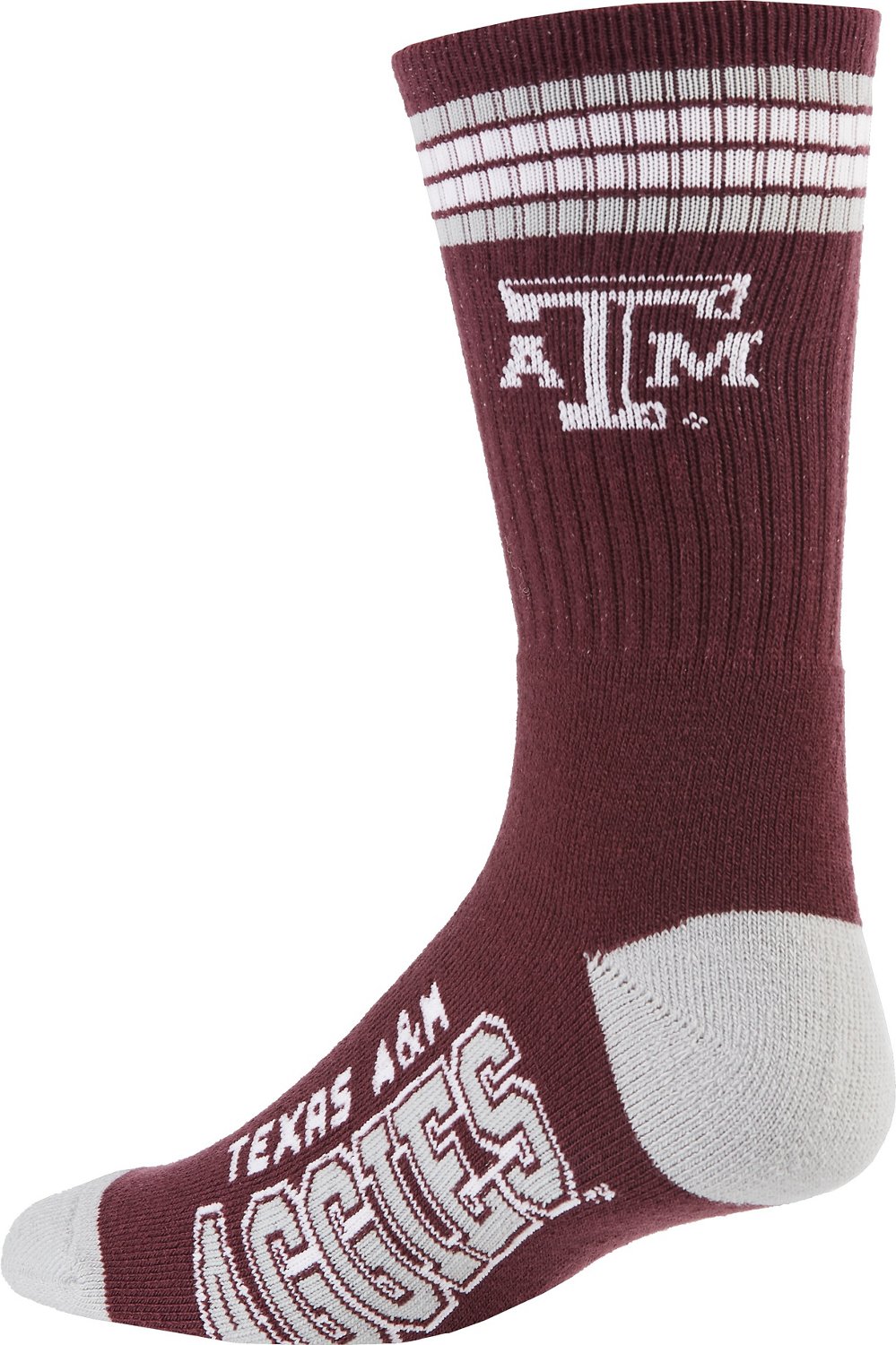 For Bare Feet Adults' Texas A&M University 4-Stripe Deuce Socks                                                                  - view number 2