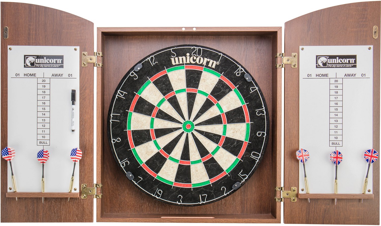 University of Georgia Dart Cabinet Set with Darts and Board