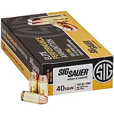 SIG SAUER Elite Performance Ball Full Metal Jacket .40 S&W 180-Grain Centerfire Handgun Ammunition
