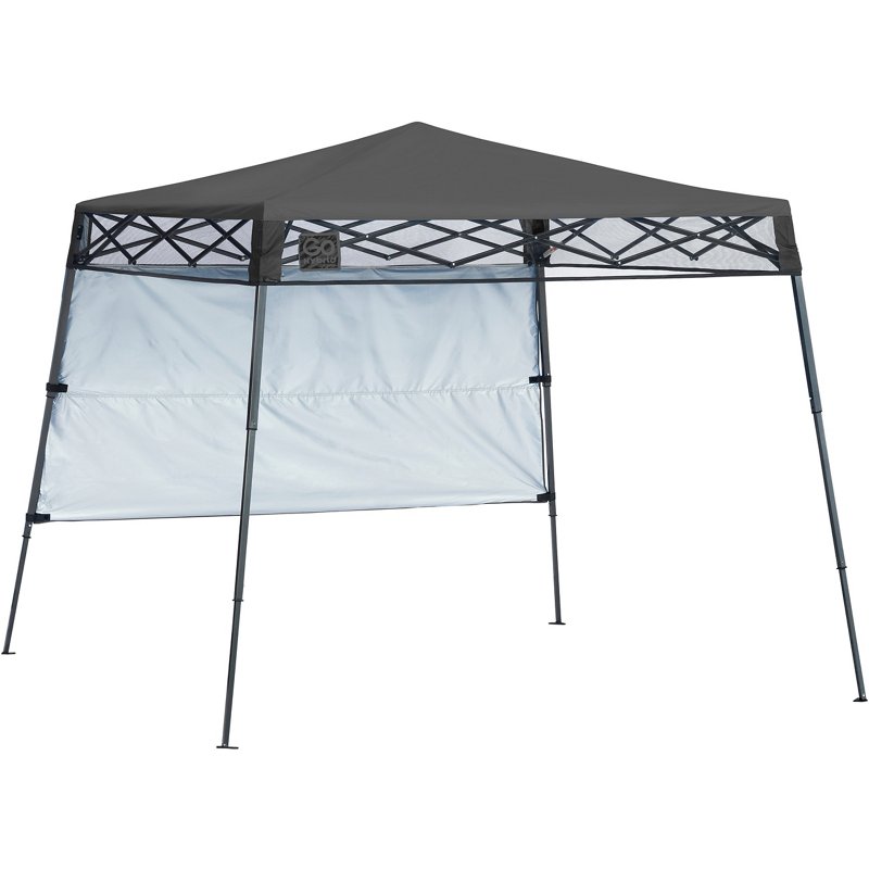 ShelterLogic Go Hybrid 7 ft x 7 ft Slant-Leg Pop-Up Canopy with Half Wall Charcoal - Canopy/Car Ports at Academy Sports