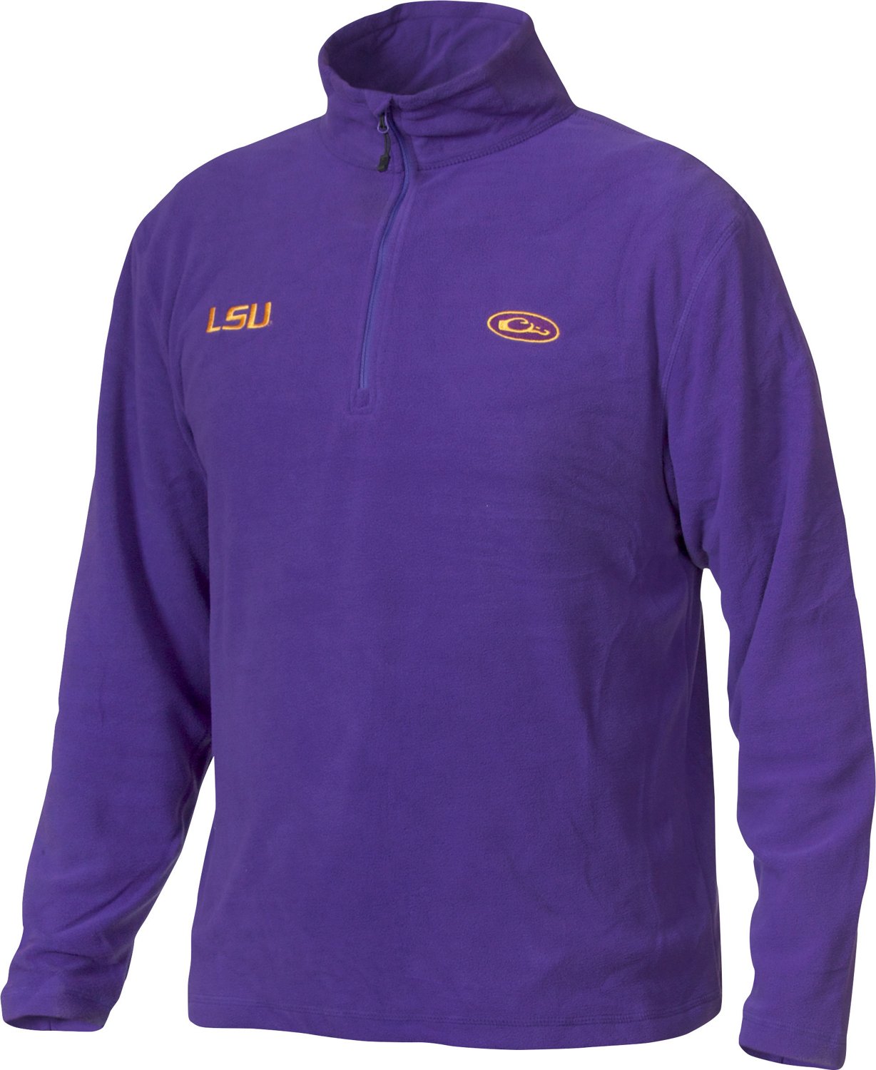 Drake Waterfowl Men's Louisiana State University Camp Fleece 1/4 Zip Pullover
