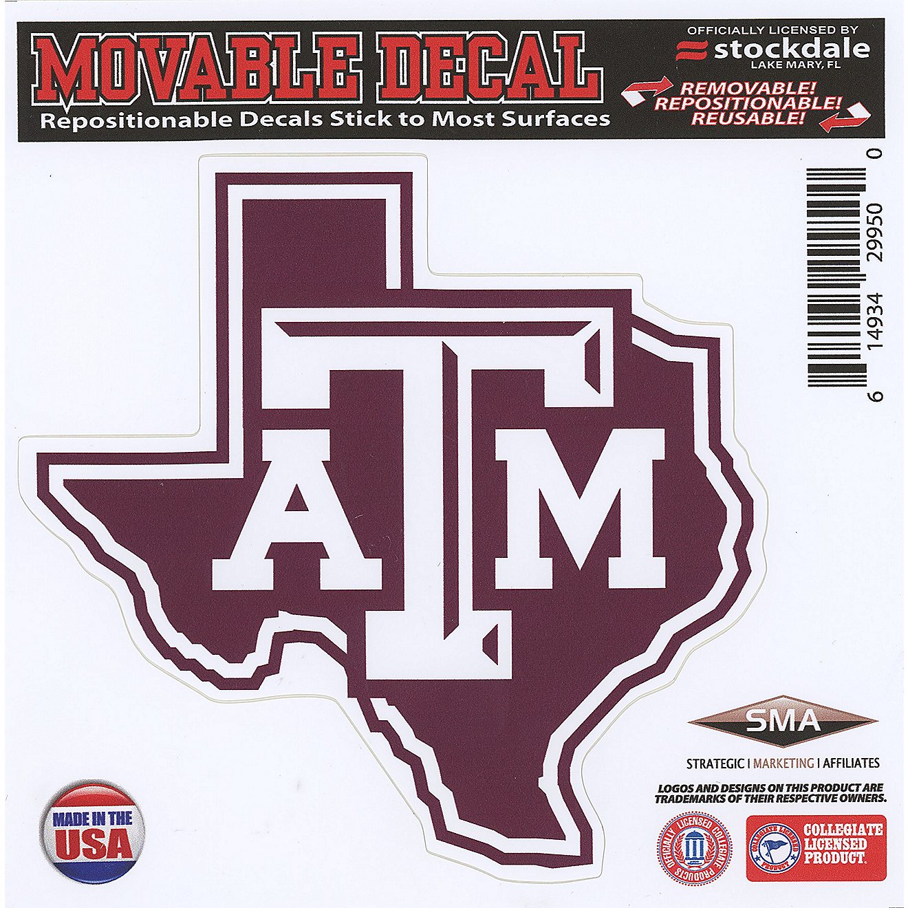 WinCraft Texas A&M University Movable Logo Decal                                                                                 - view number 1