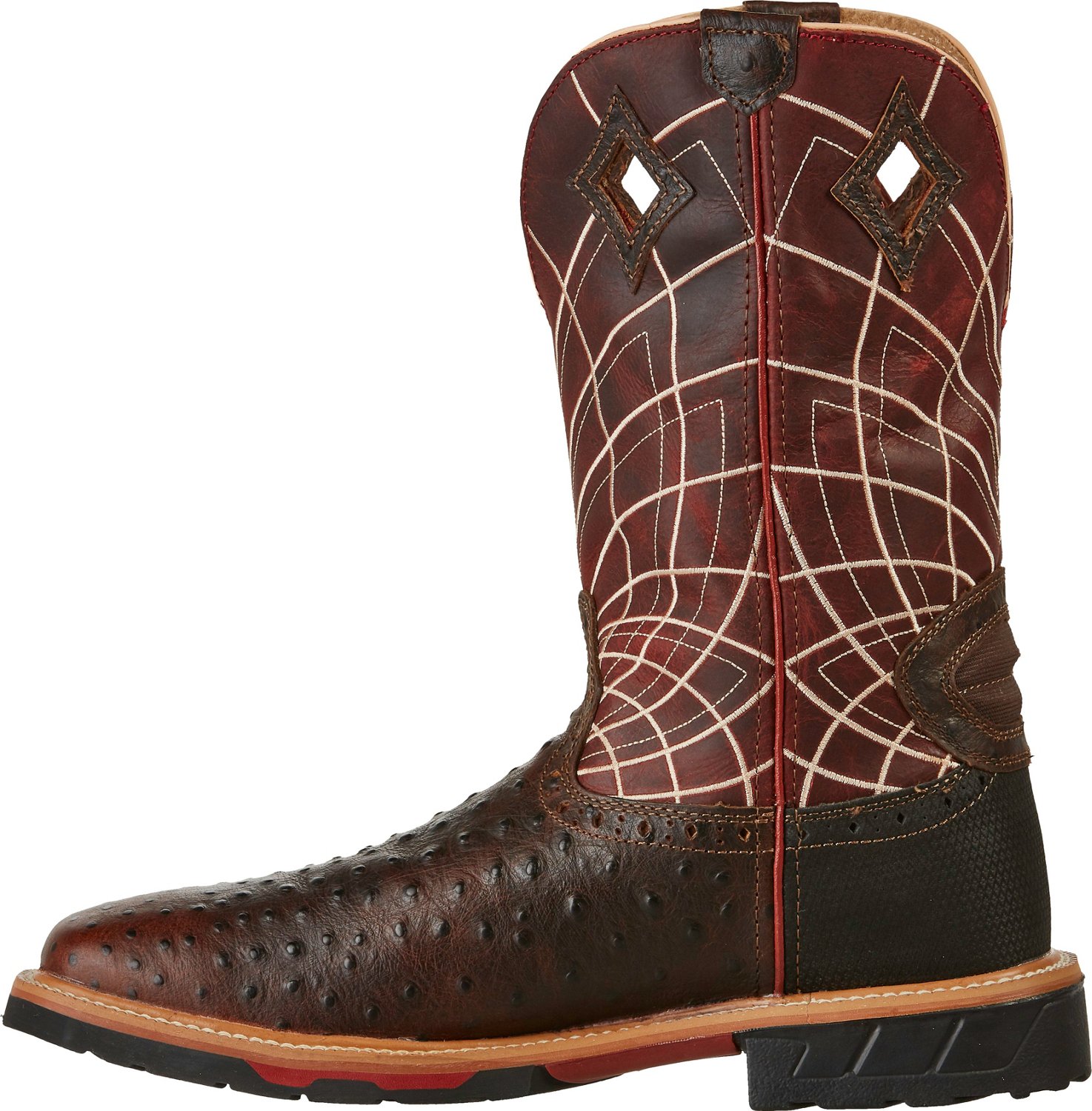 Justin ostrich cheap work boots