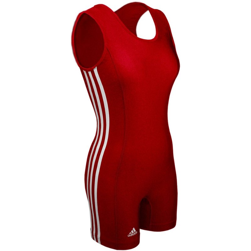 adidas Women's Performance LYCRA 3-Stripes Singlet Red, Small - Wrestling Accessories at Academy Sports