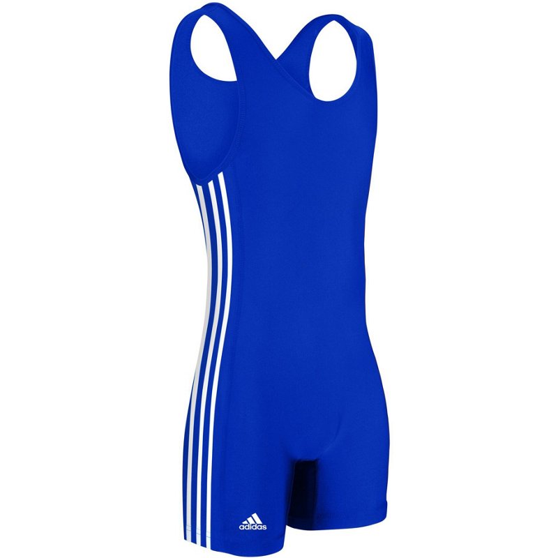 adidas Men's Wrestling Singlet Blue/White, Large - Wrestling Accessories at Academy Sports