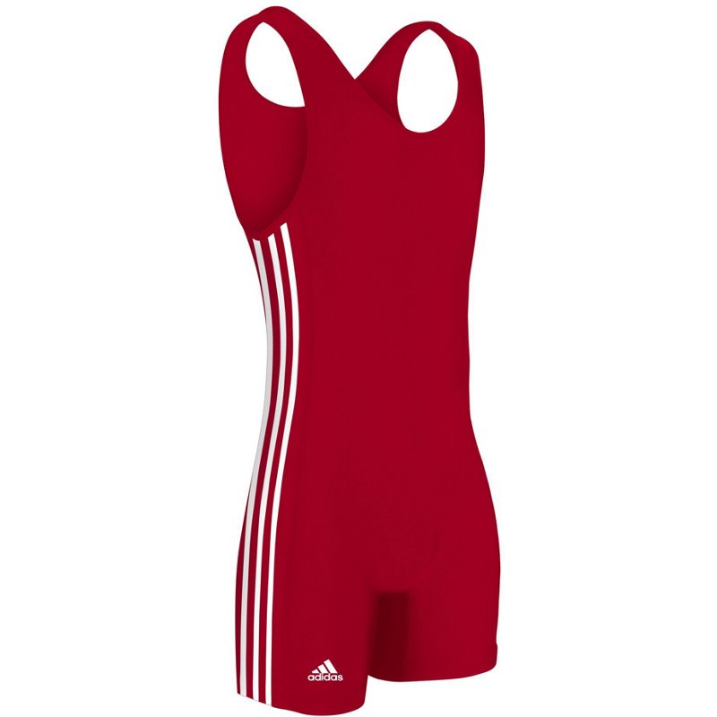 adidas Men's Wrestling Singlet Red/White, Medium - Wrestling Accessories at Academy Sports