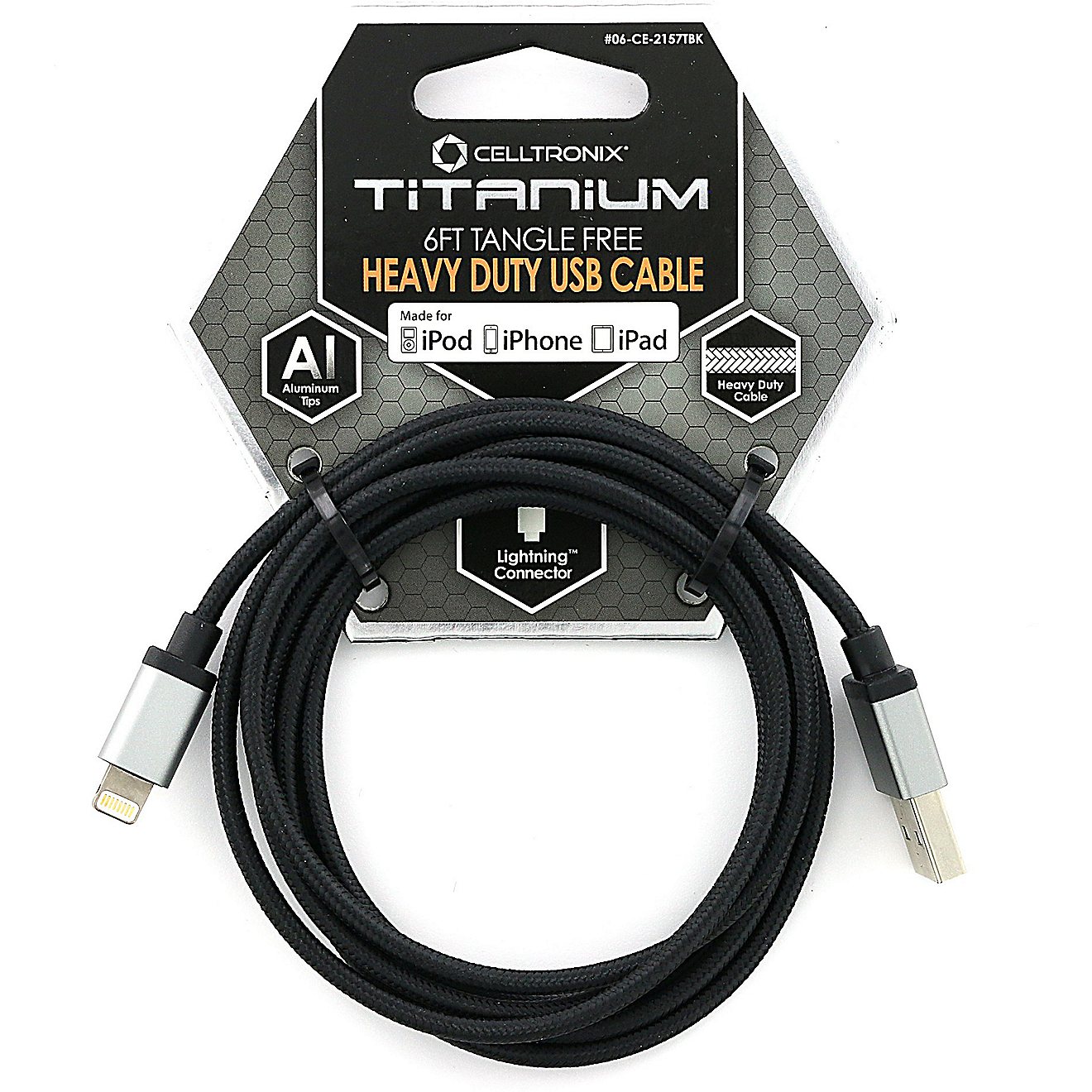 PUGS Celltronix Titanium MFI Lightning 6 ft Braided Cable                                                                        - view number 1