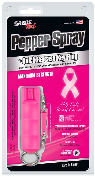  SABRE Pepper Spray, Quick Release Keychain for Easy