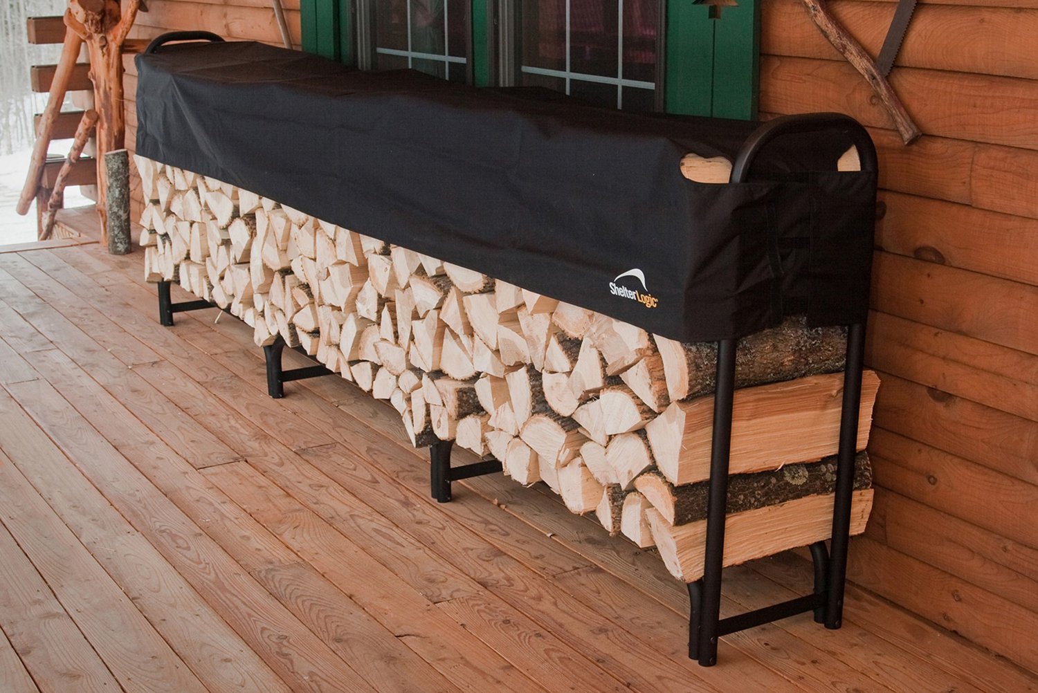 ShelterLogic Heavy-Duty 12 ft Firewood Rack with Cover - view number 2