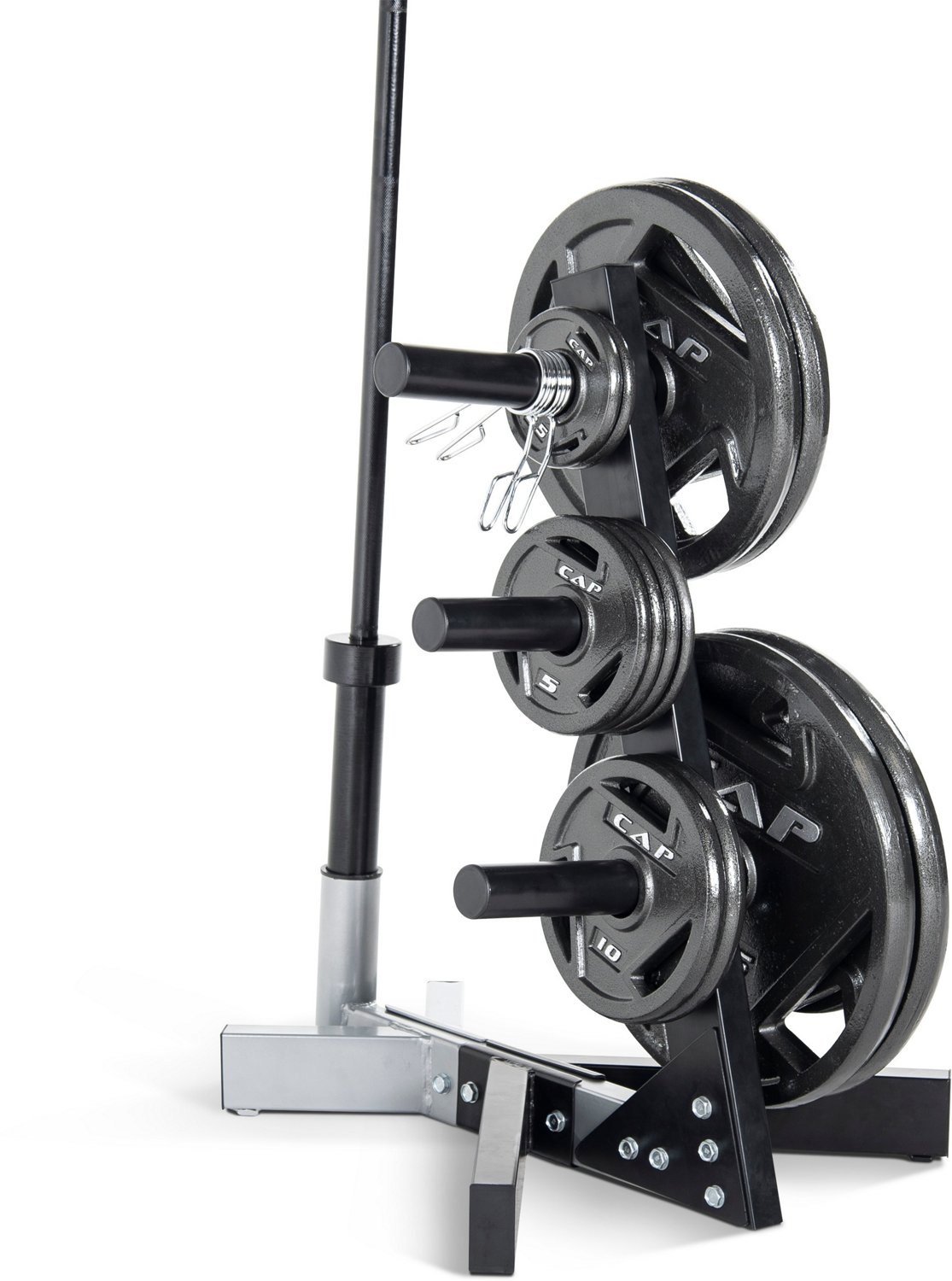 CAP Barbell 2 in Olympic Plate Tree Storage Rack Academy