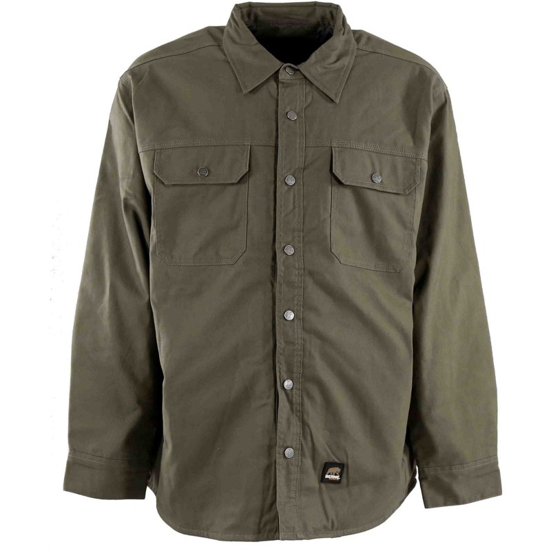 Berne Men's Workwear Traditional Shirt Jacket Sage, Medium - Men's Work Jackets at Academy Sports product image