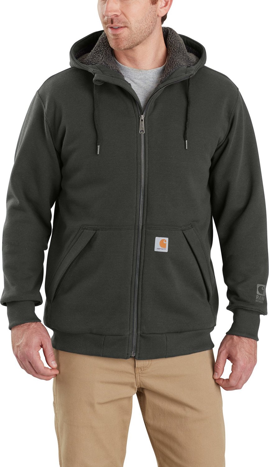 Carhartt Men's Rain Defender Rockland Sherpa Lined Hooded Sweatshirt ...