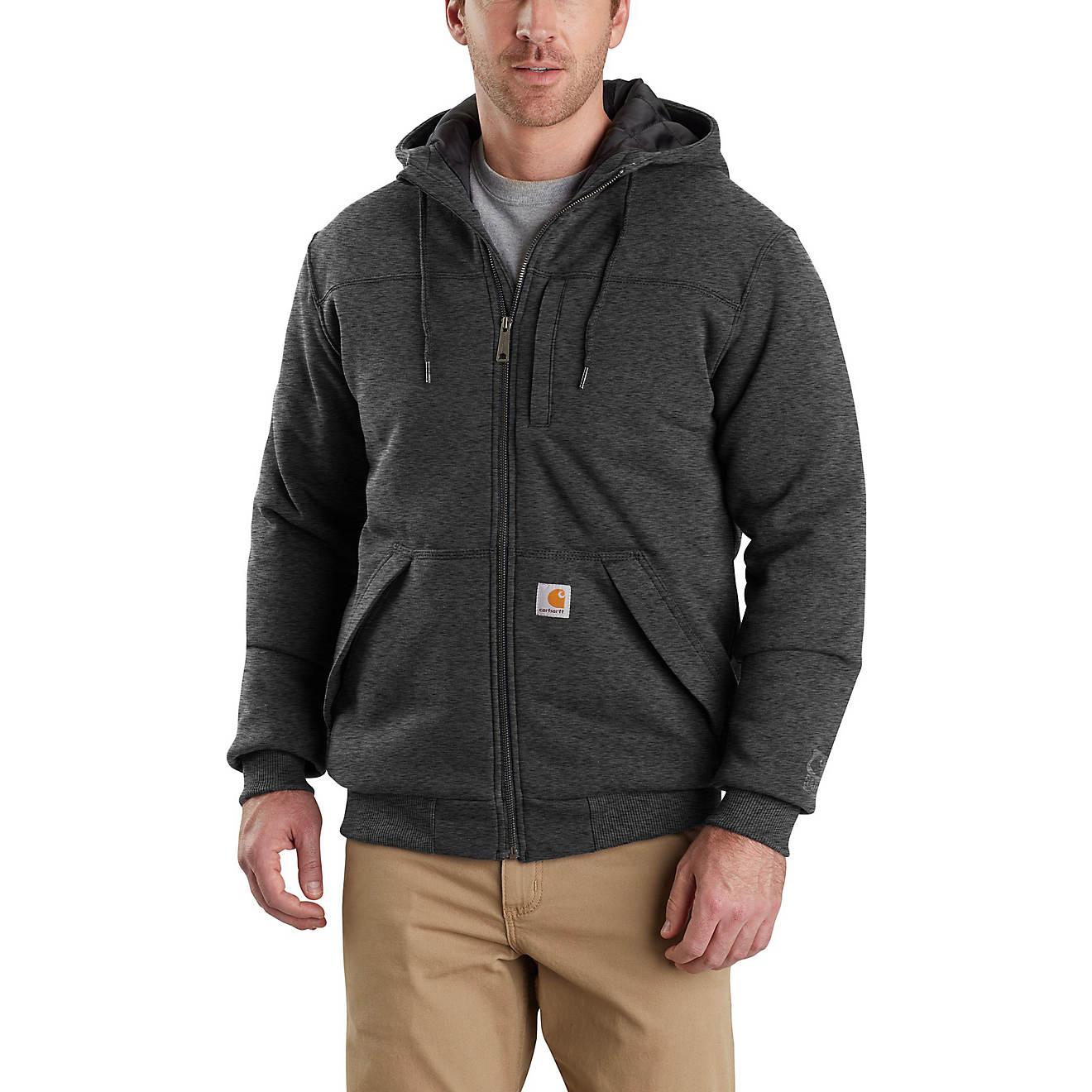 Carhartt Men's Rain Defender Rockland Quilt Lined Full Zip Hooded Sweatshirt                                                     - view number 1