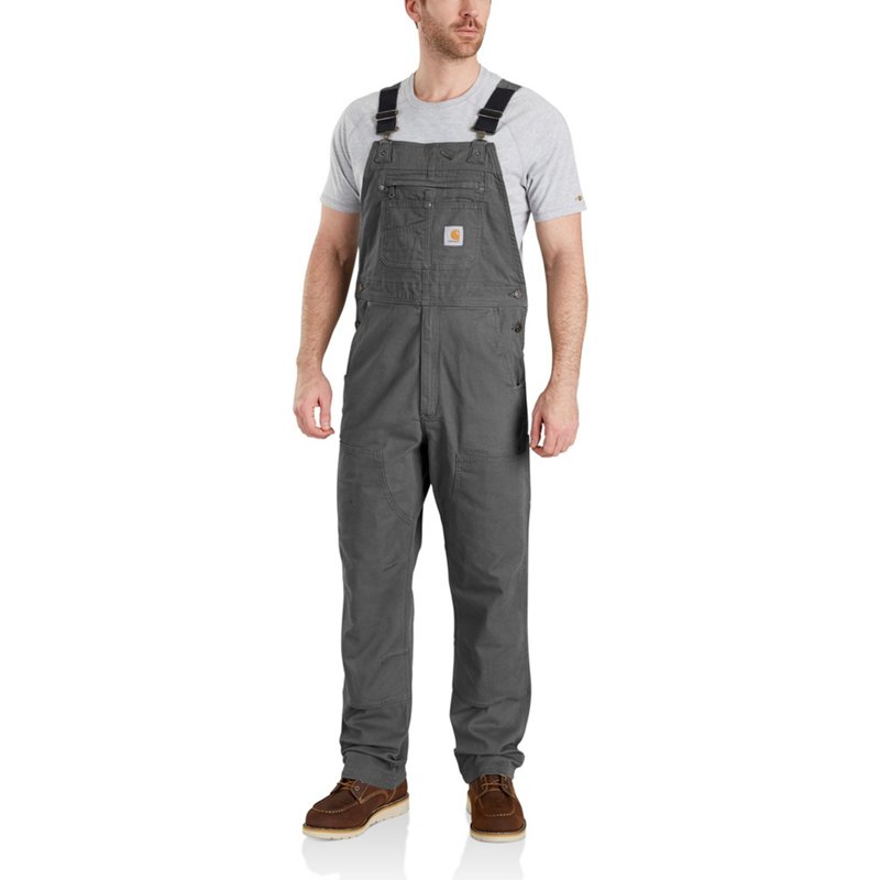 Carhartt Men's Rugged Flex Rigby Bib Overalls Gravel, 36" - Men's Work Over/Coveralls at Academy Sports